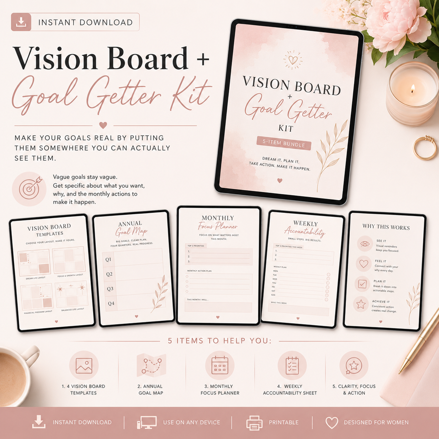 Vision Board + Goal Getter Kit