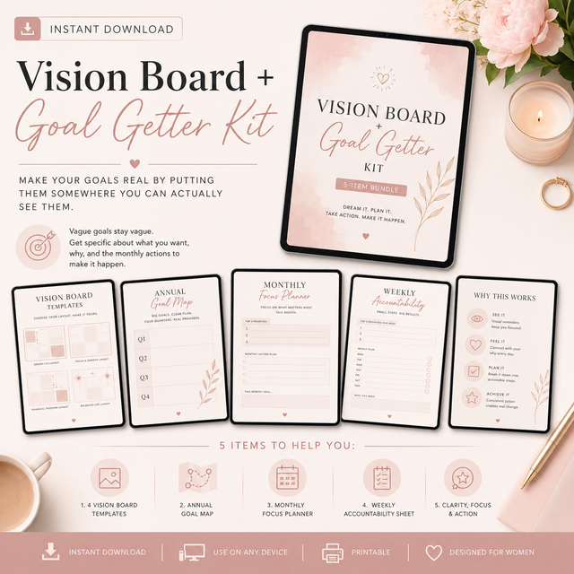 Vision Board + Goal Getter Kit